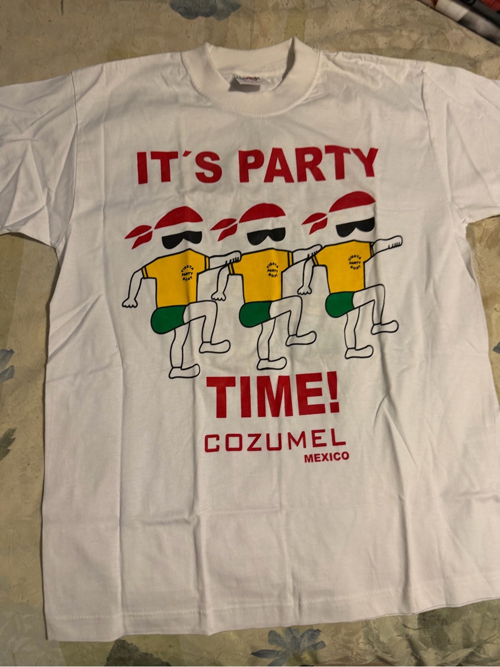 "It's Party Time" Cozumel Mexico Graphic Crew T-Shirt Size L